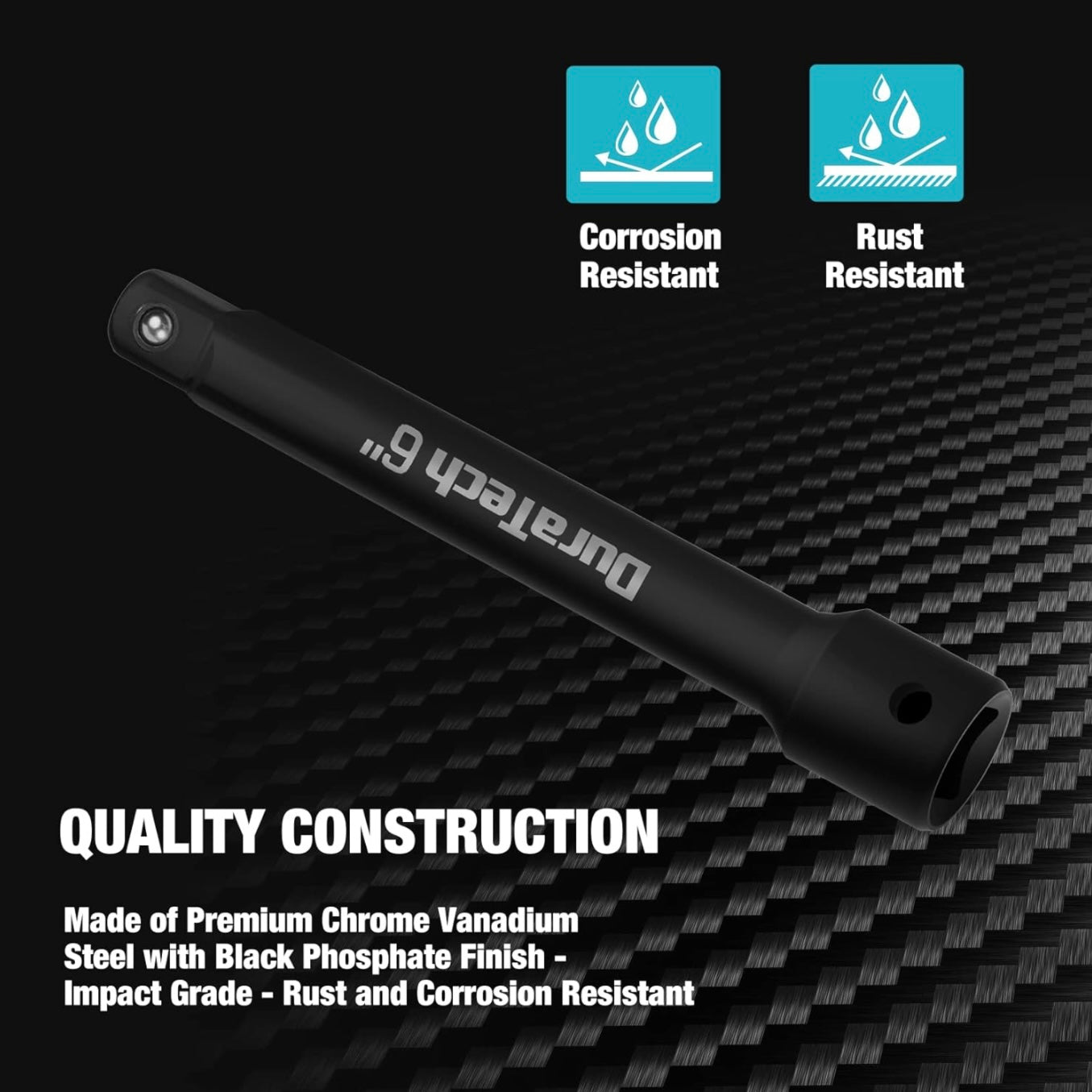 DURATECH 3PC 1/2" Drive Impact Extension Bar Set - 3”, 6”, 10”