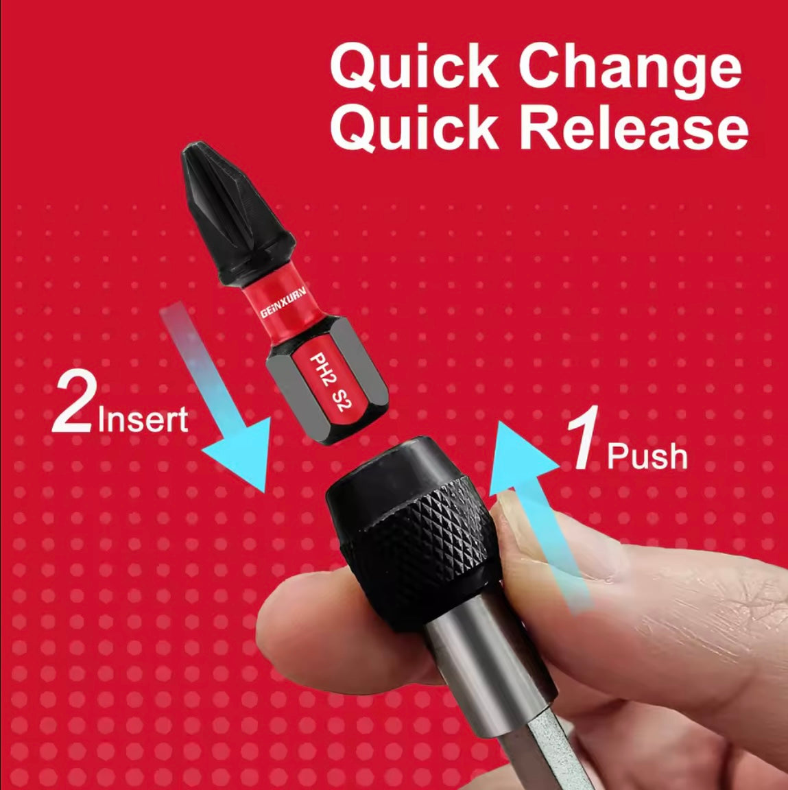 GEINXURN 2PC Screwdriver Bit Handle Set