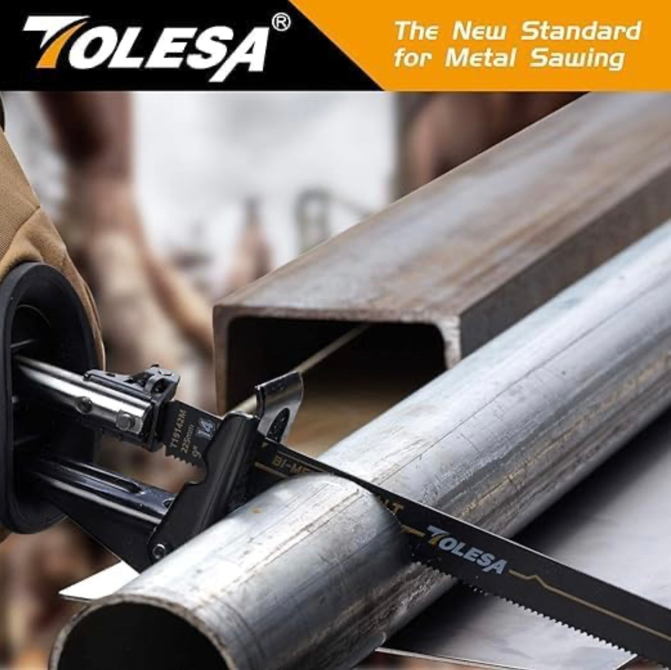 TOLESA 10PC 6” + 9” Metal/Woodcutting 5, 6, 14TPI Reciprocating Saw Blades