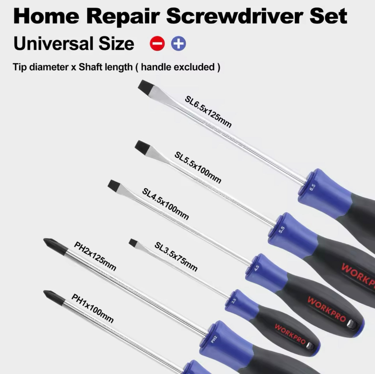 WORKPRO 6Pc Screwdriver Set w/ Magnetic Tips