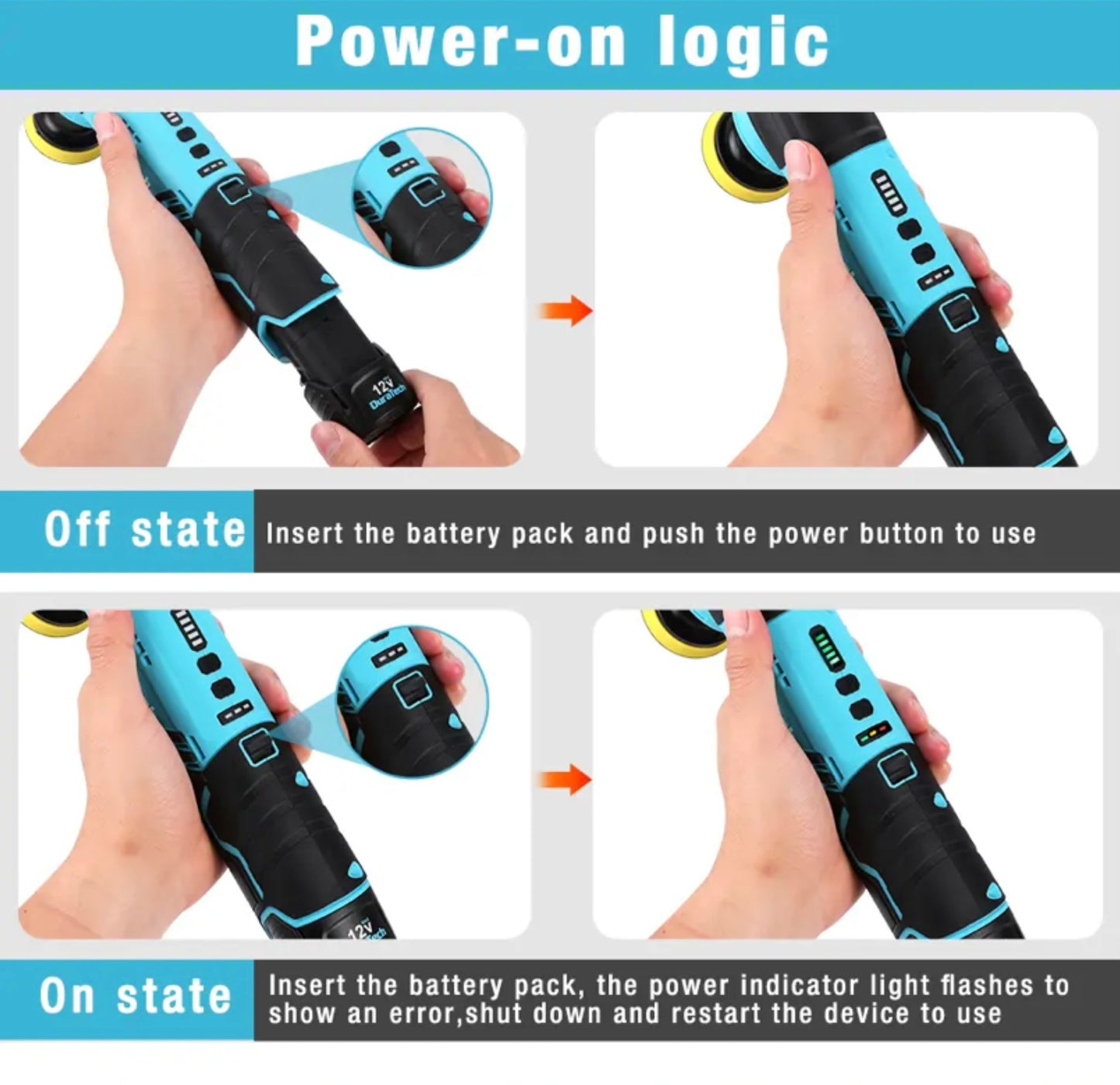 DURATECH 12V Cordless Buffer Polisher
