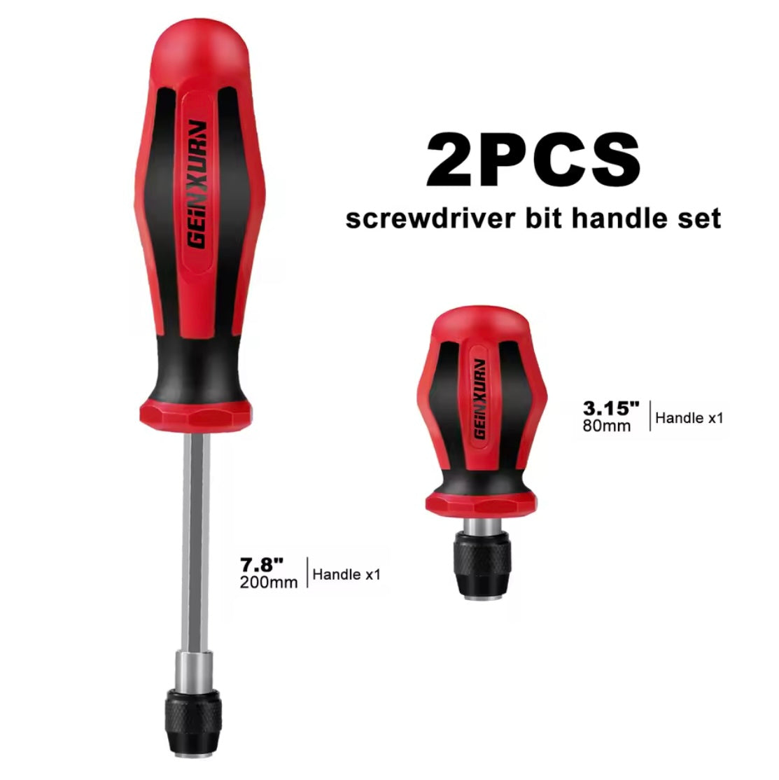 GEINXURN 2PC Screwdriver Bit Handle Set