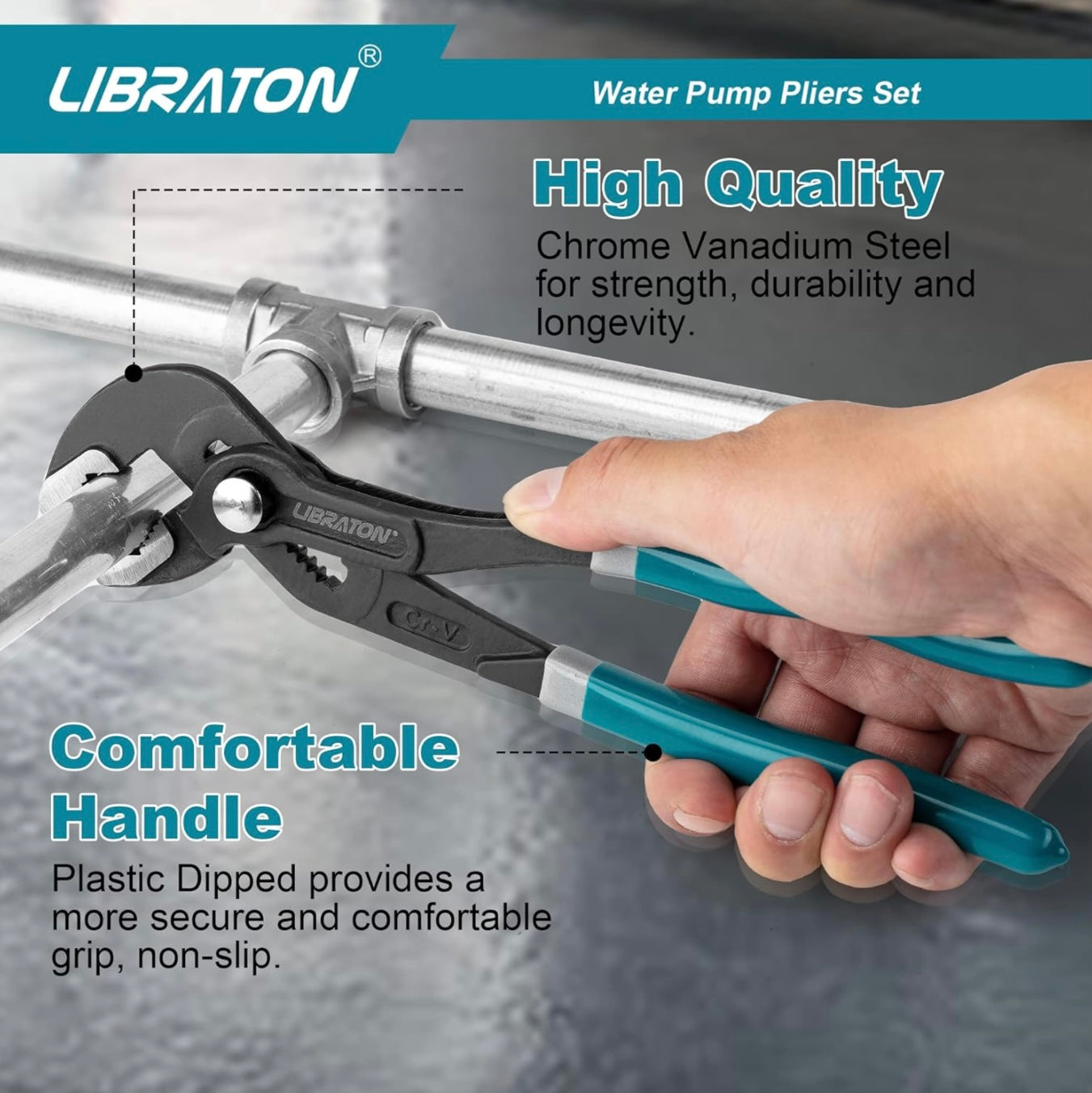 LIBRATON 3PC Groove Joint Pliers Set