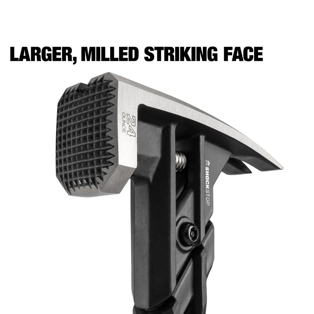 TOUGHBUILT 24 Oz. Shockstop Steel Rip Hammer - Milled Face