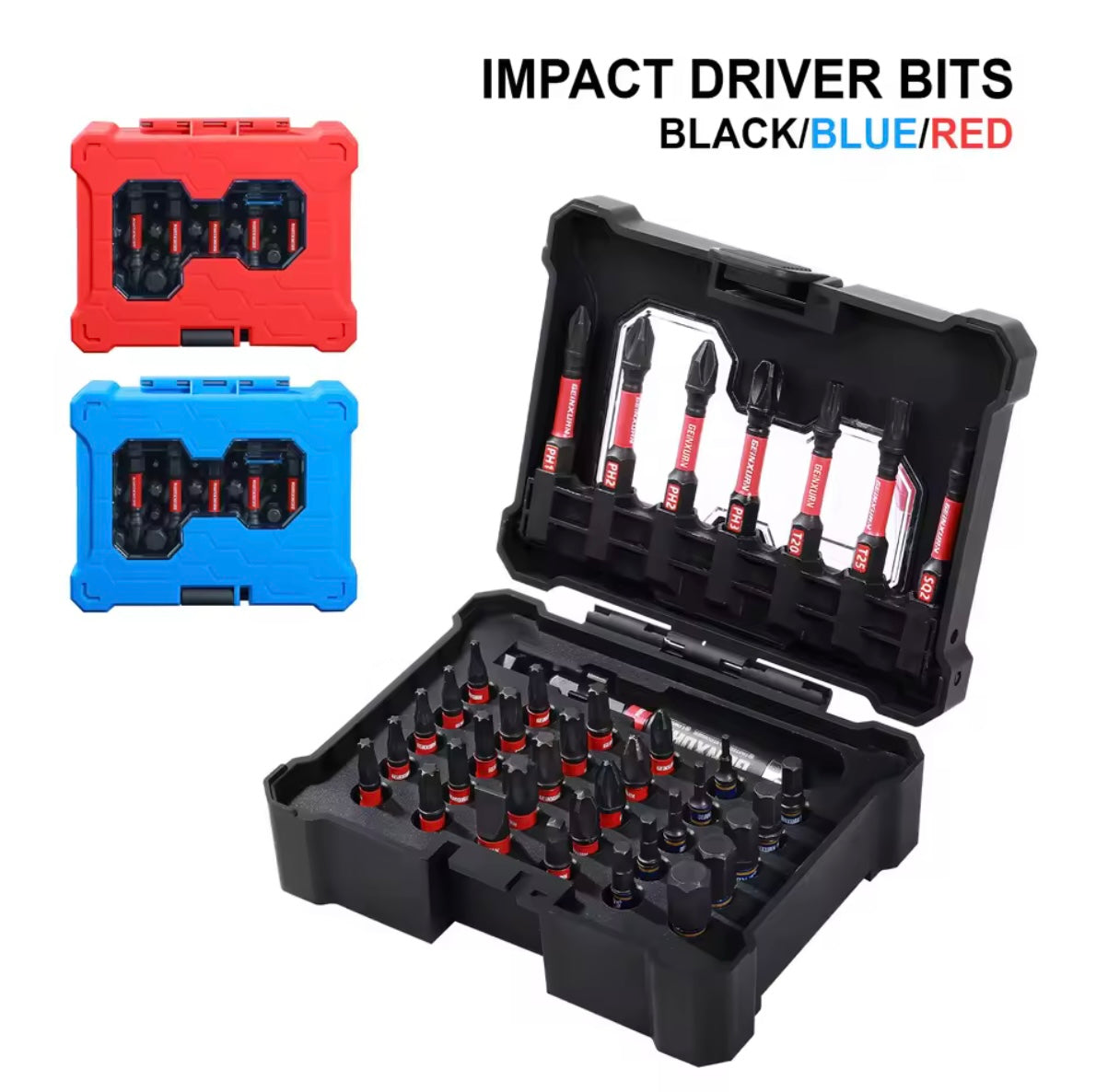 GEINXURN 38PC Impact Driver Bit Set w/ 2.4” Bit Holder Extension