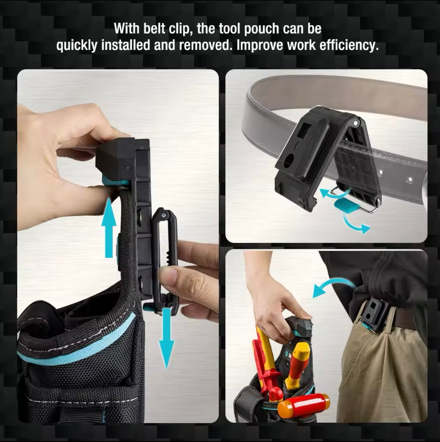 DURATECH Small Quick-Release Electricians Tool Pouch