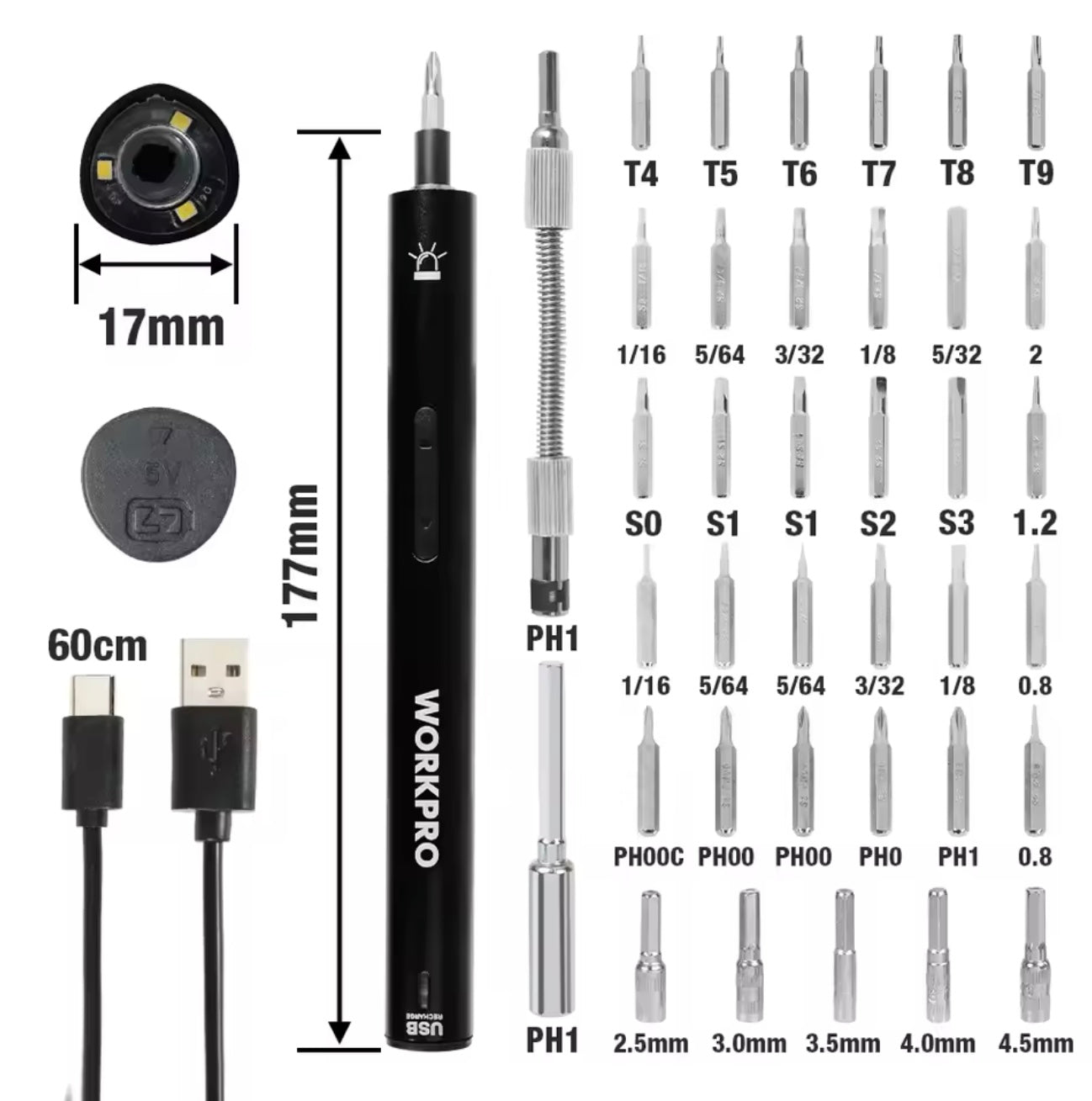 WORKPRO 3.6V Electric Screwdiver Set