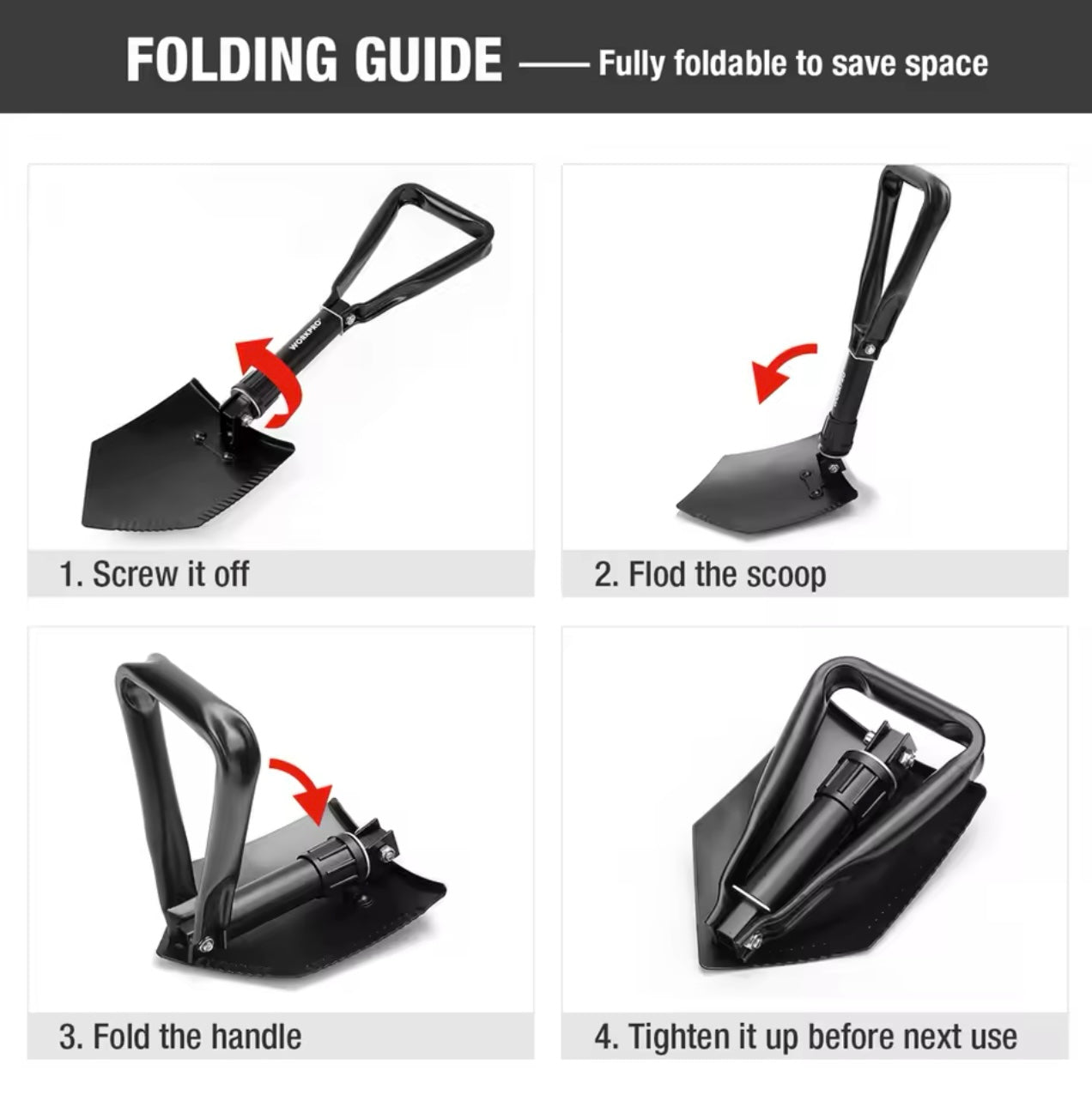 WORKPRO Folding Shovel