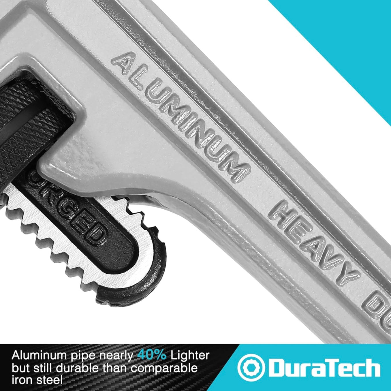 DURATECH 3PC Heavy Duty Aluminum Straight Pipe Wrench Set - 10", 14", 18"