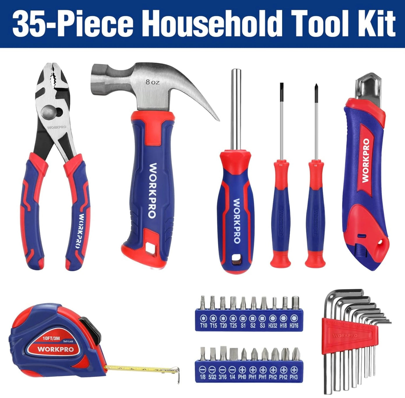 WORKPRO 35Pc Household Tool Set