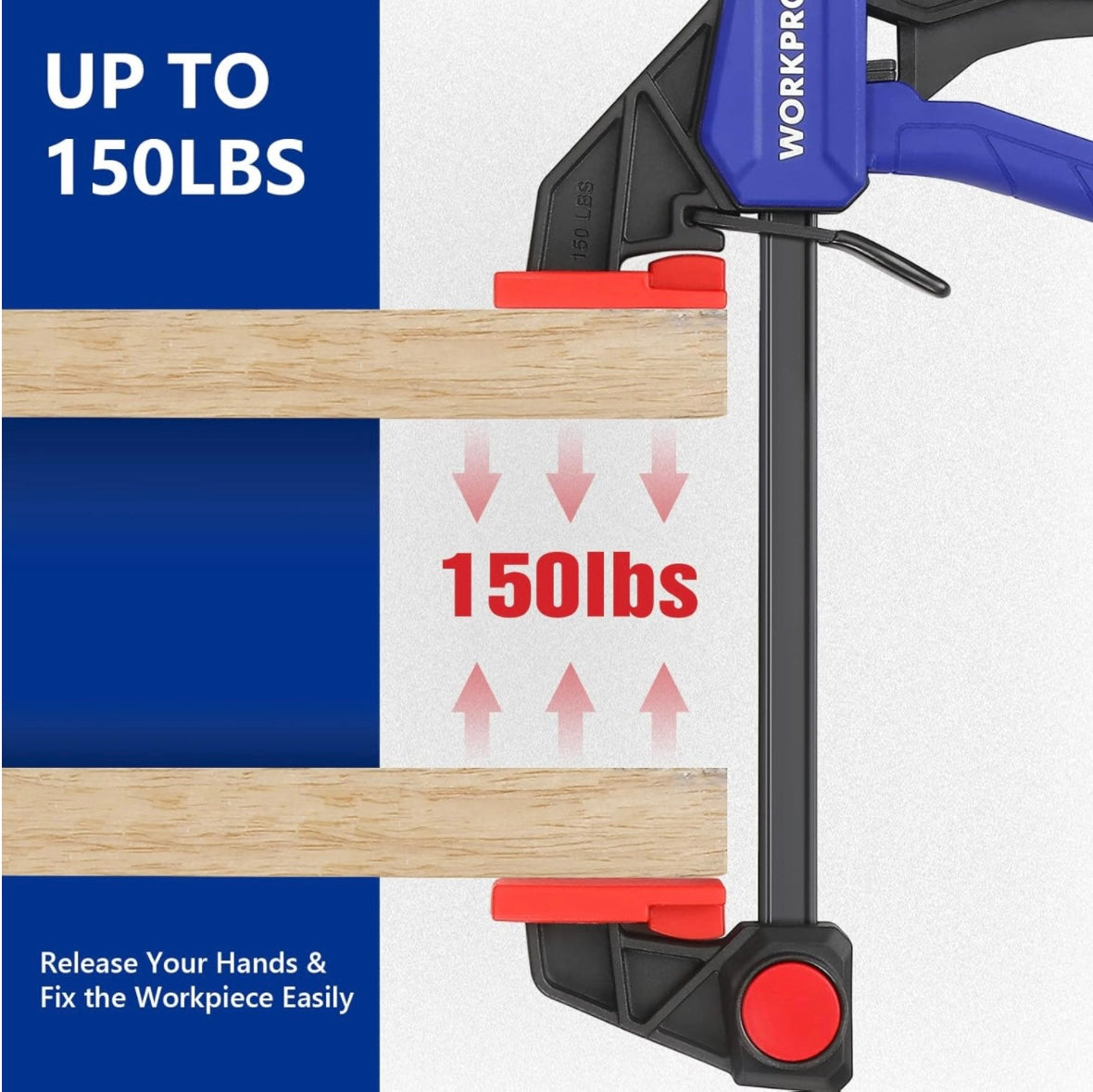WORKPRO Woodworking Bar Clamps 6”(2)/4.5”(2)