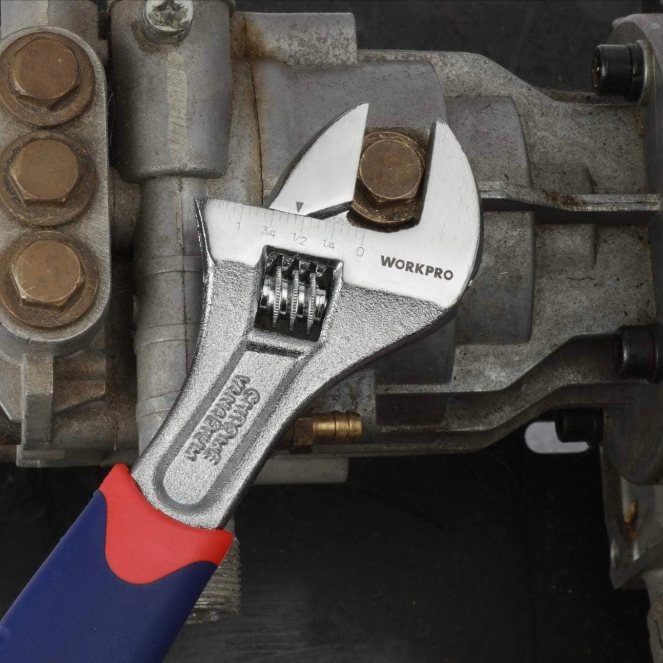 WORKPRO 3-piece Adjustable Wrench Set w/ Rubberized Anti-Slip Grips - 10”, 8”, 6”