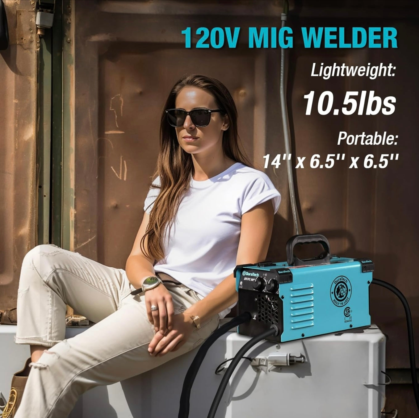 DURATECH 125A Flux Core Welder Gasless Welding Kit w/ Wire Feed, Welding Gun & 15A-20A Plug Adapter