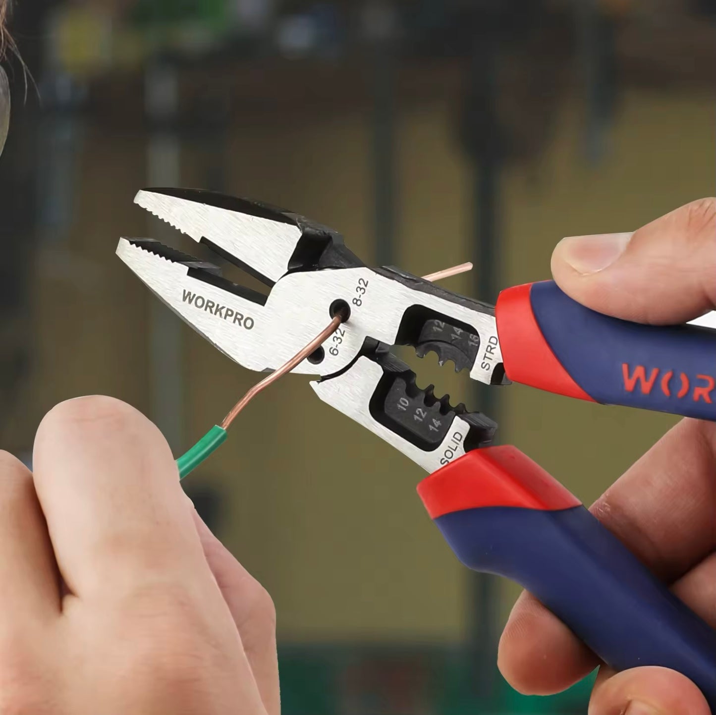 WORKPRO 8” Multi-Combination Pliers w/ Wire Cutter, Stripper, Crimper