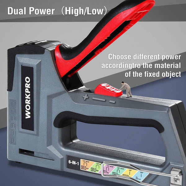 WORKPRO 6-in-1 Staple Gun w/ 4000 Staples
