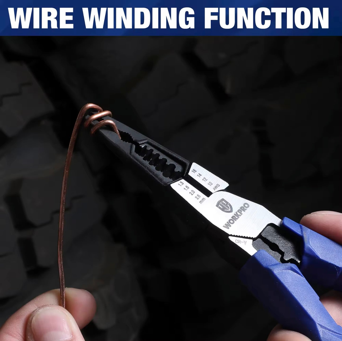 WORKPRO 8” Multifunctional Long Nose Pliers w/ Wire Cutter, Stripper, Crimper