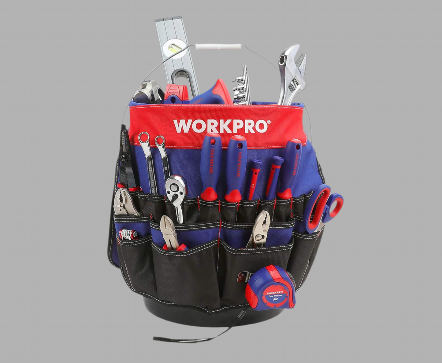 WORKPRO Bucket Tool Organizer w/ 51 Pockets, Fits 3.5-5 Gallon Bucket (Tools Excluded)