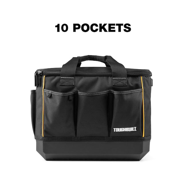 TOUGHBUILT STACKTECH Black Polyester 11-in Zippered Tool Bag