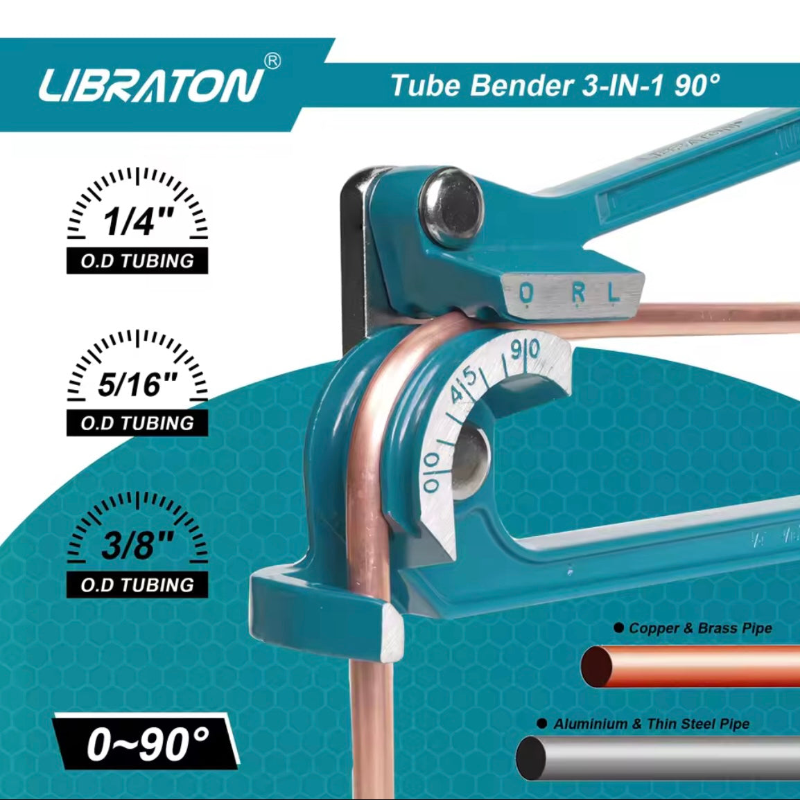LIBRATON 3-IN-1 90-Degree Manual Tube Bender