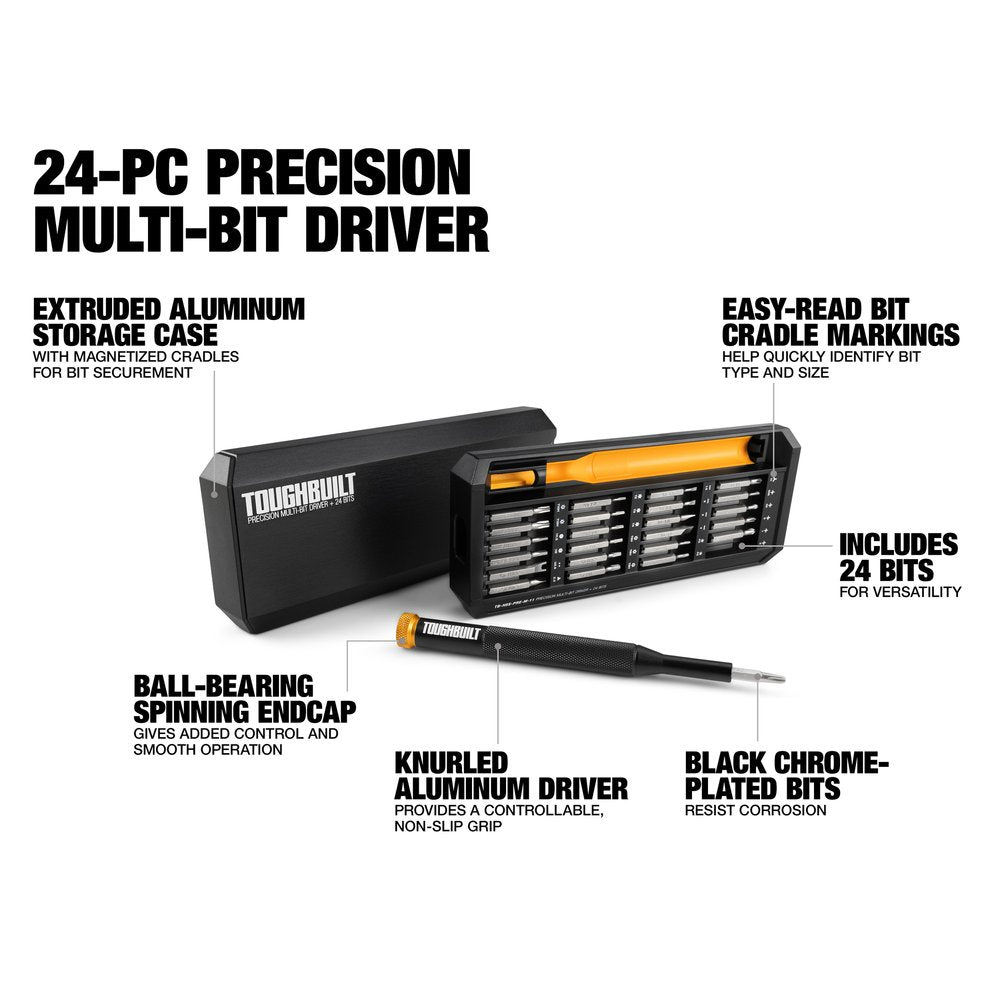 TOUGHBUILT 24-Bit Precision Multi-Bit Driver + Case