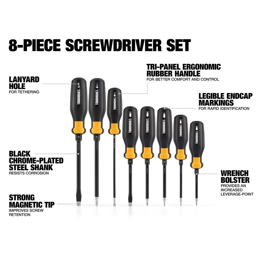 TOUGHBUILT Standard 8 Piece Screwdriver Set