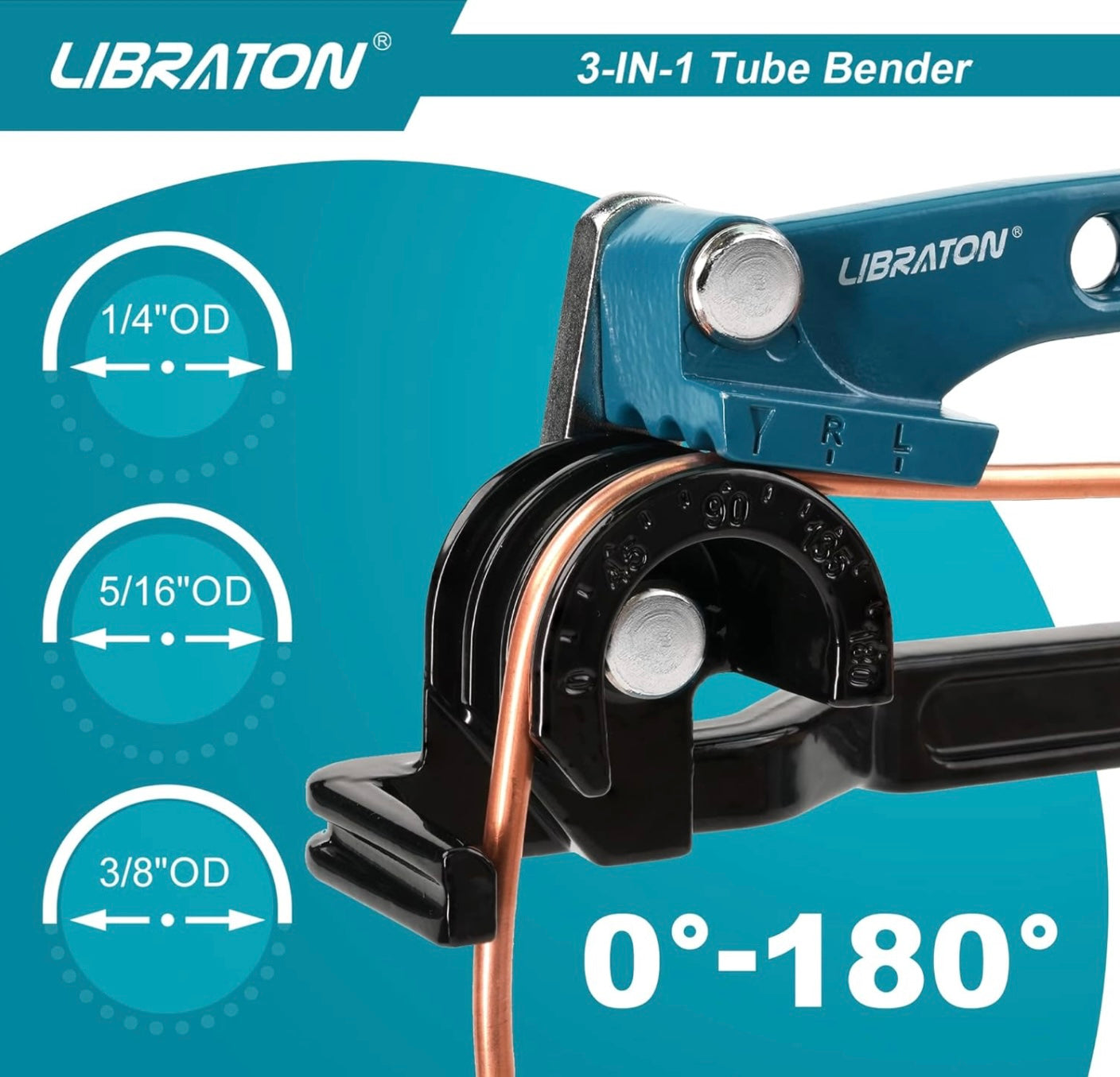LIBRATON 3-IN-1 180-Degree Manual Tube Bender