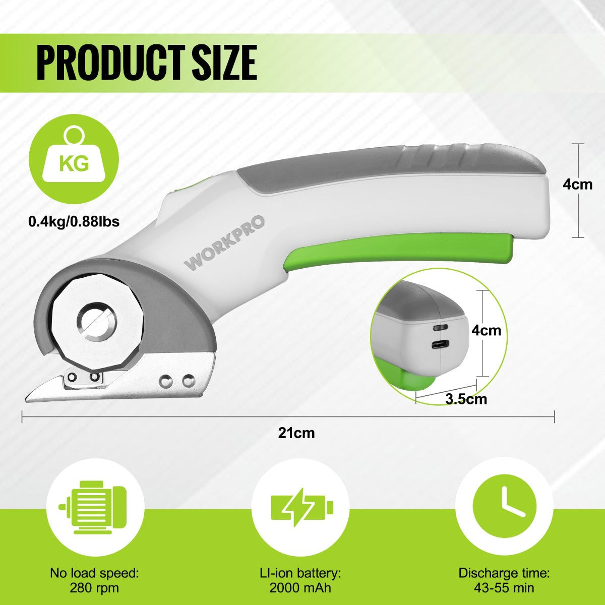 WORKPRO 4V Cordless Rechargeable Electric Scissors