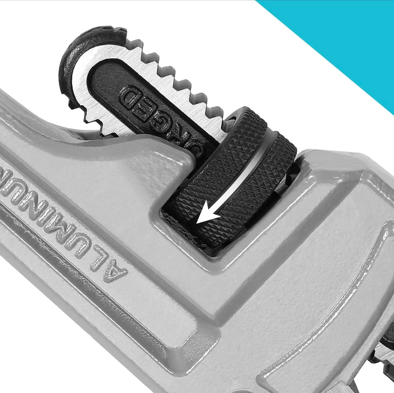 DURATECH 3PC Heavy Duty Aluminum Straight Pipe Wrench Set - 10", 14", 18"