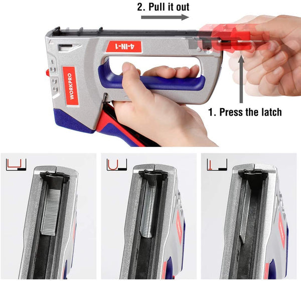 WORKPRO Heavy-Duty 4-in-1 Staple Gun w/ 4000 Staples