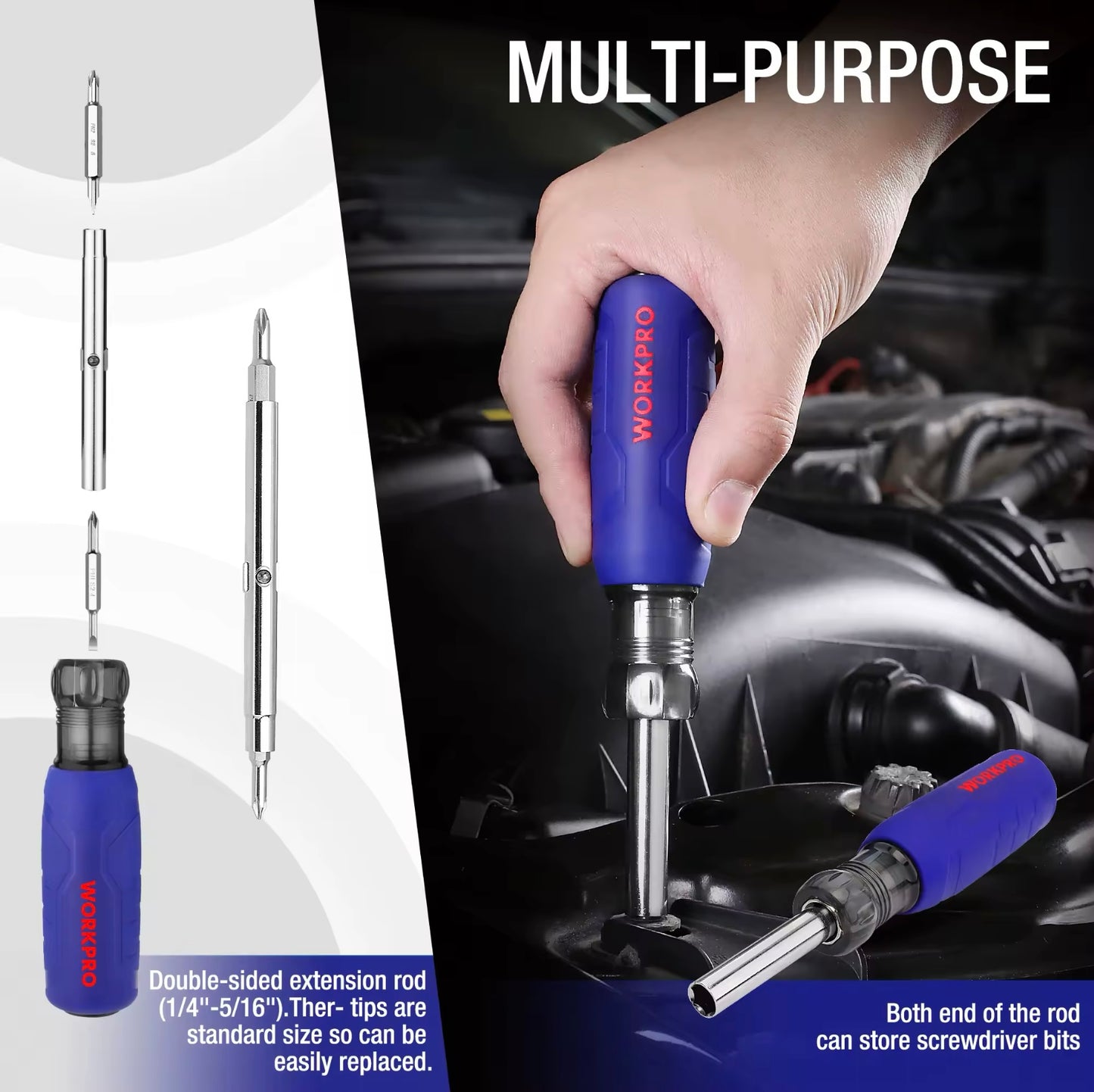 WORKPRO 6-IN-1 Multi-bit Screwdriver