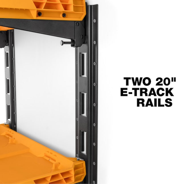TOUGHBUILT STACKTECH Plastic/Metal Shelf (2) StackTech shelves, (2) E-track sections