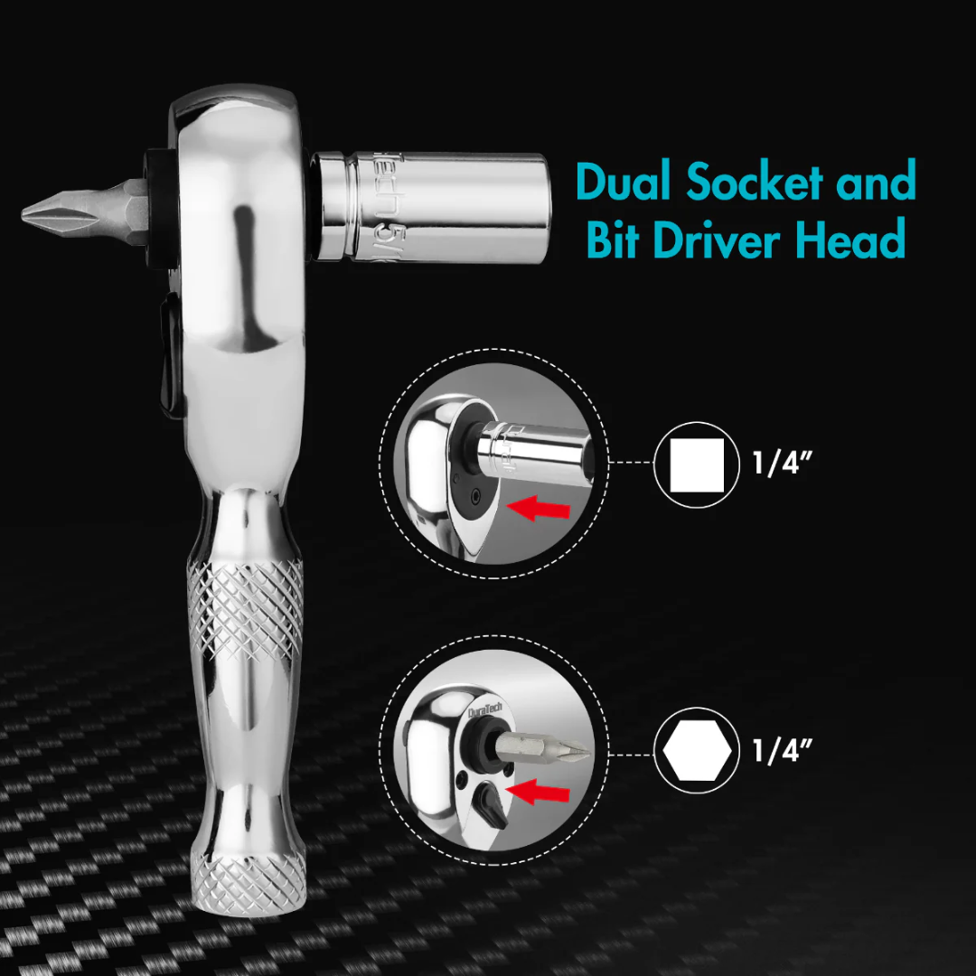 DURATECH Mini 1/4” Drive Ratchet Wrench