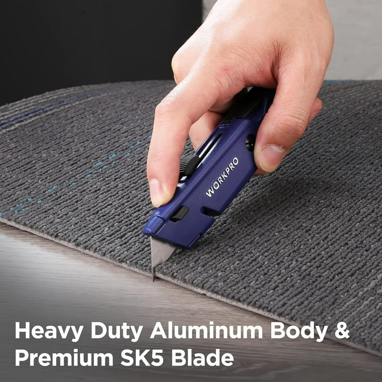 WORKPRO Quick-Change Retractable Box Cutter w/ Extra SK5 Blades