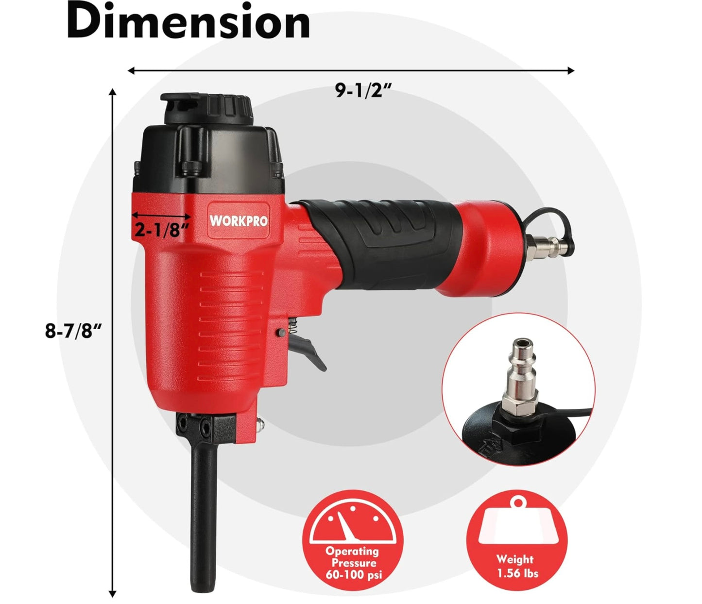 WORKPRO Pneumatic Nail Remover, 60-100 PSI, Removes 9-16 Gauge Nails