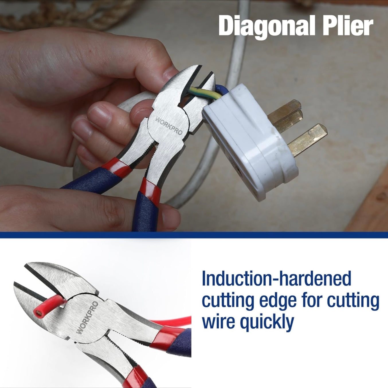 WORKPRO 7Pc Pliers Set w/ Groove Joint, Long Nose, Slip Joint, Linesman, and Diagonal Pliers