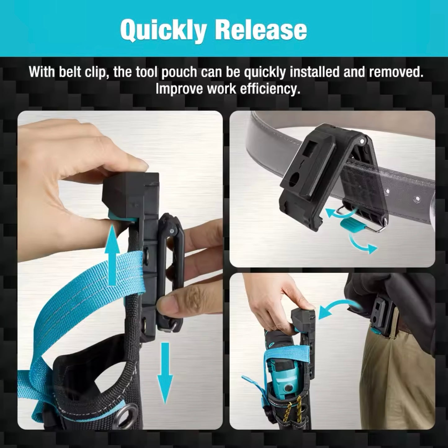 DURATECH Quick-Release Electrician Drill Holster Pouch