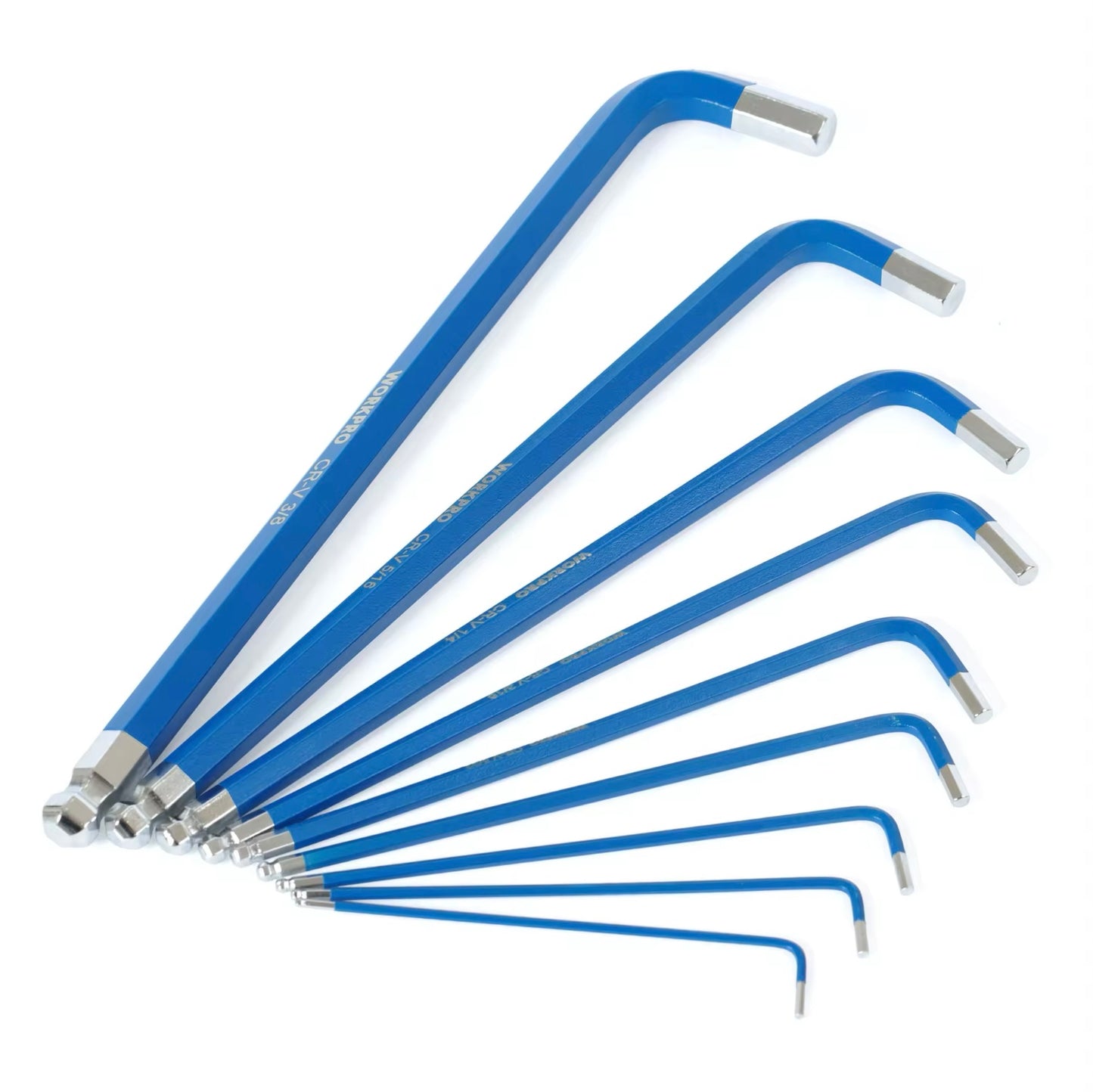 WORKPRO 9Pc SAE Ball Point Hex Key Set- Long/Short