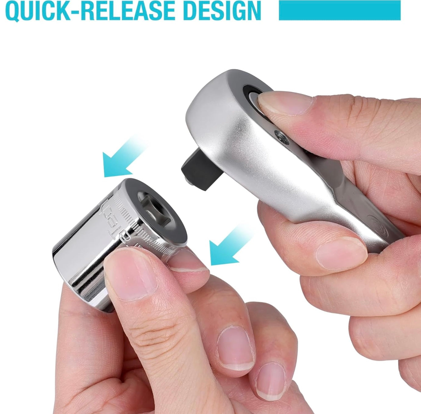 DURATECH 3-Piece Drive Ratchet, 1/4", 3/8", 1/2" Drive w/ Cushion Injection Handle