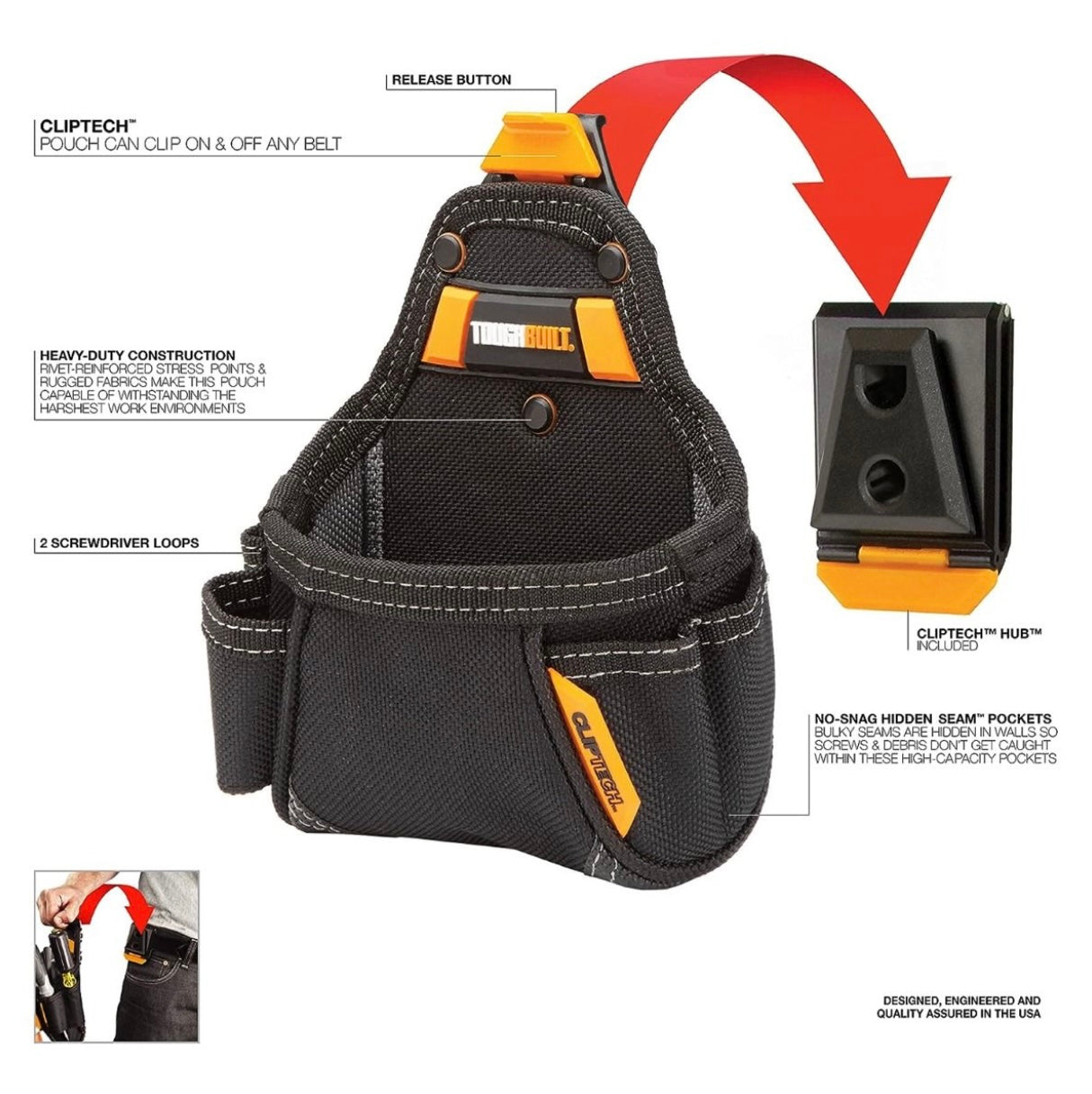 TOUGHBUILT Tape Measure / All Purpose Pouch