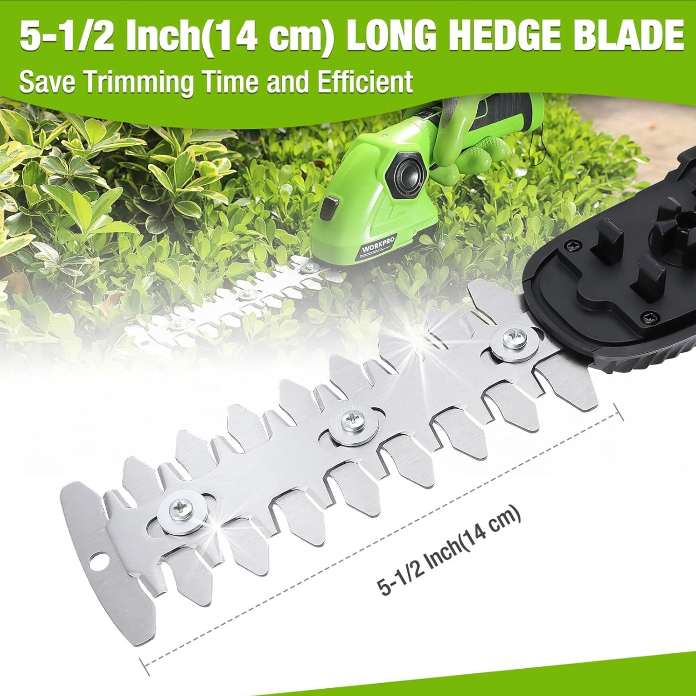 WORKPRO 7.2V 2-IN-1 Cordless Handheld Grass Shear & Shrubbery Trimmer