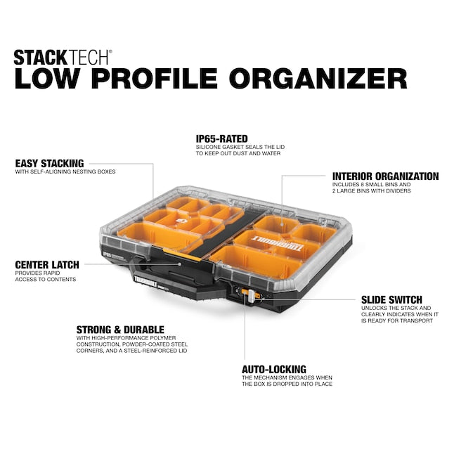 TOUGHBUILT STACKTECH Low-Profile 22-Compartment Medium Plastic Small Parts Organizer