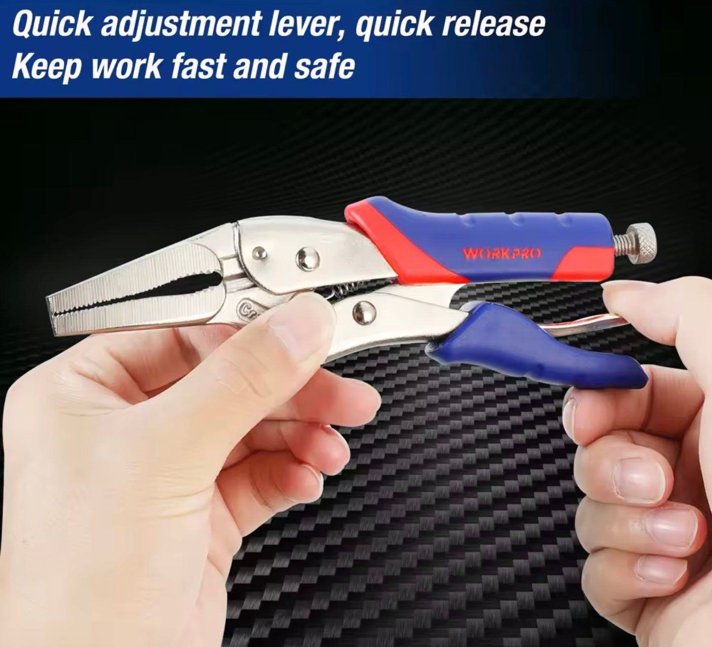 WORKPRO 6.5” Quick Release Long Nose Locking Pliers