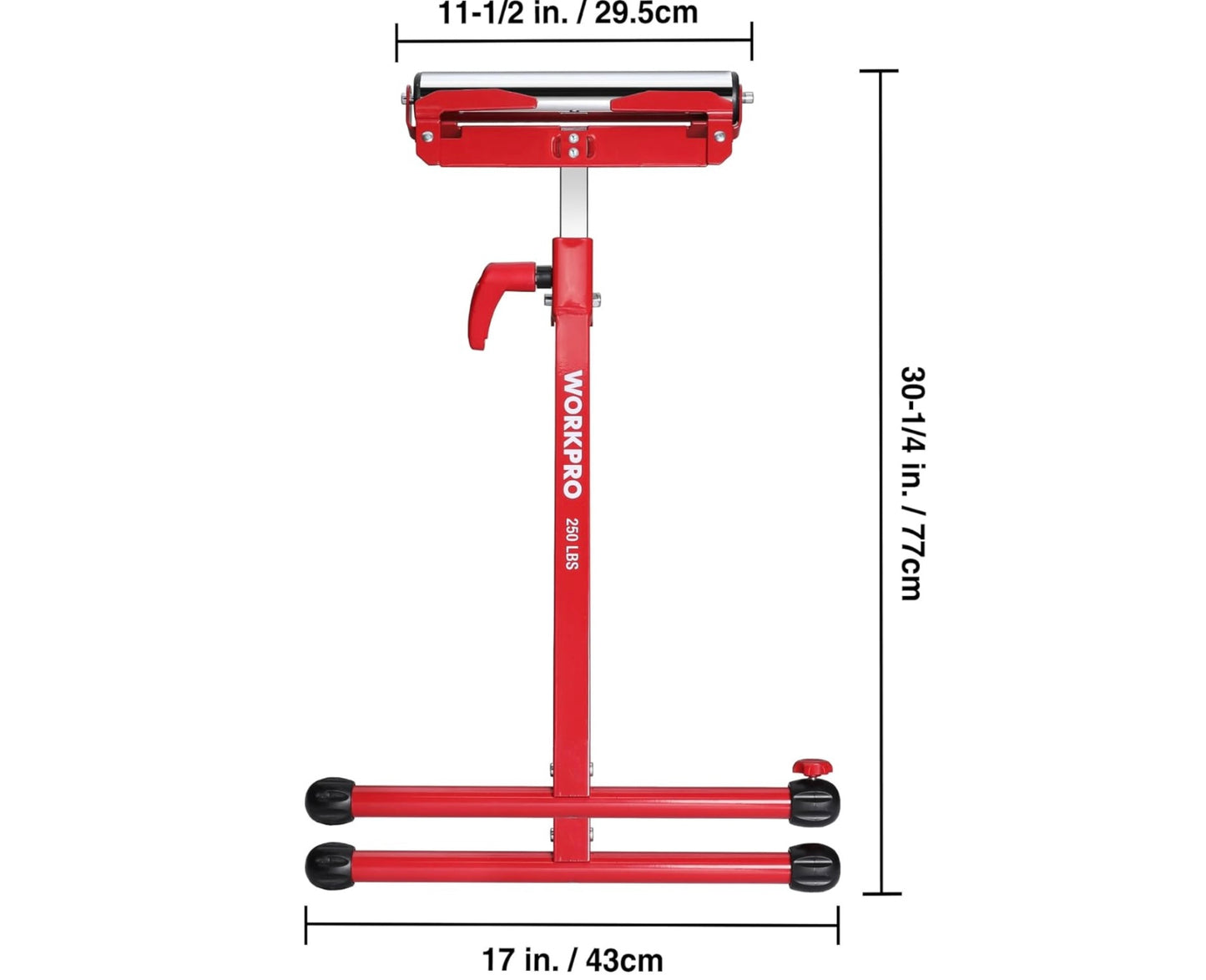 WORKPRO Height Adjustable Folding Roller Stand, Heavy Duty 250 LB Load Capacity, Outfeed Woodworking