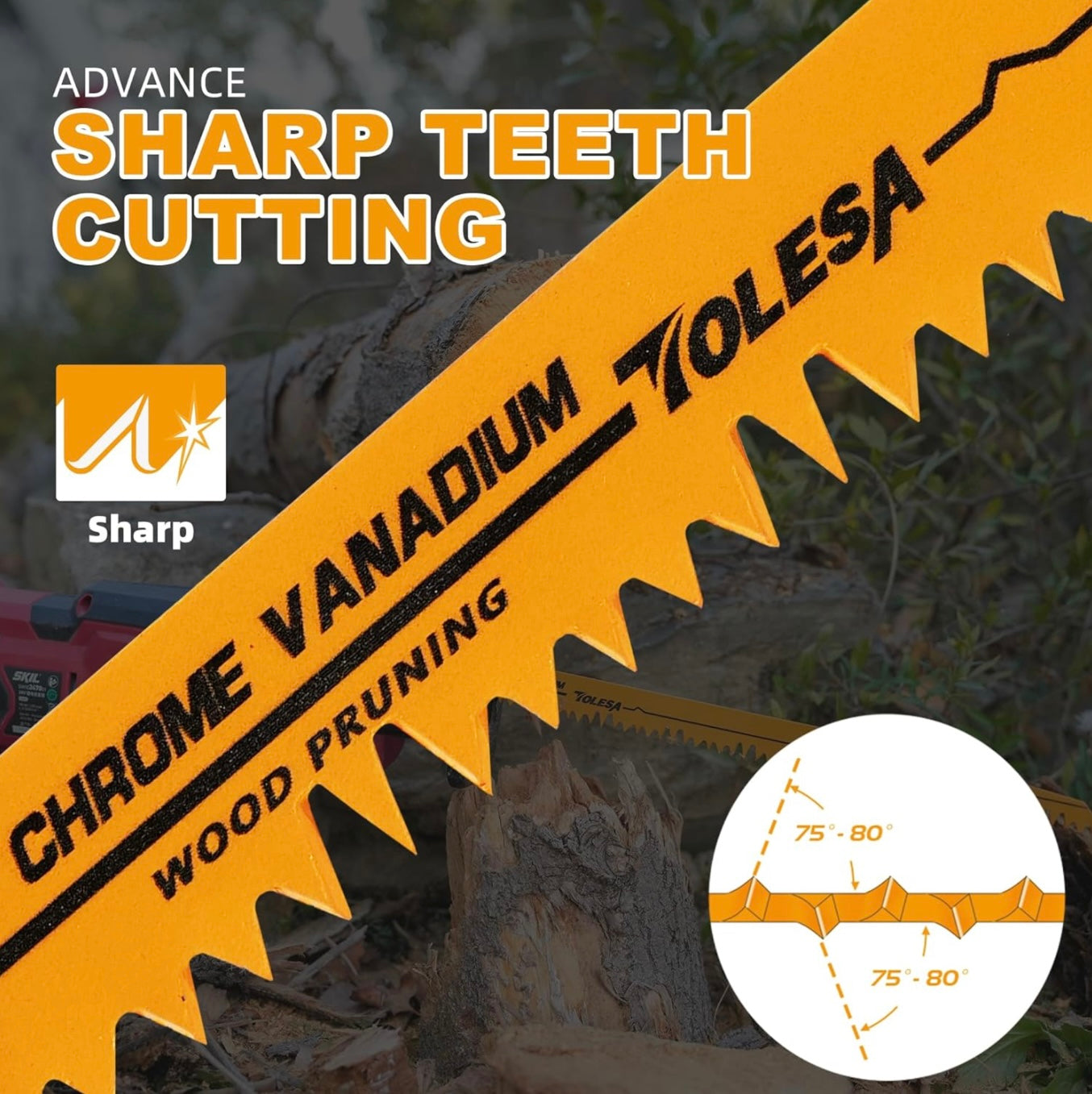 TOLESA 12PK 6”+ 9” Wood Pruning CR-V Reciprocating Saw Blades