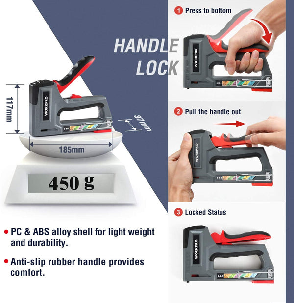 WORKPRO 6-in-1 Staple Gun w/ 4000 Staples