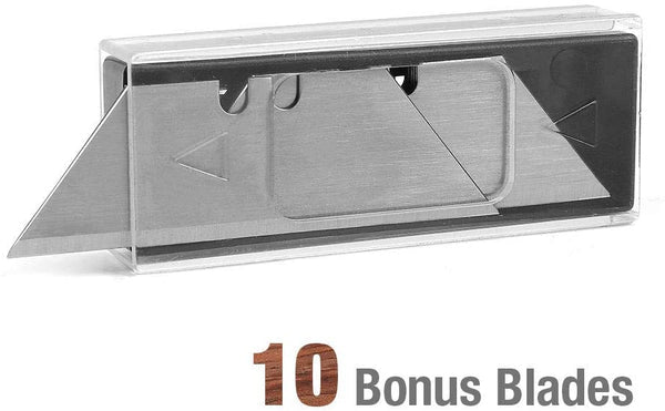 WORKPRO Folding Utility Knife Wood Handle Heavy Duty Cutter