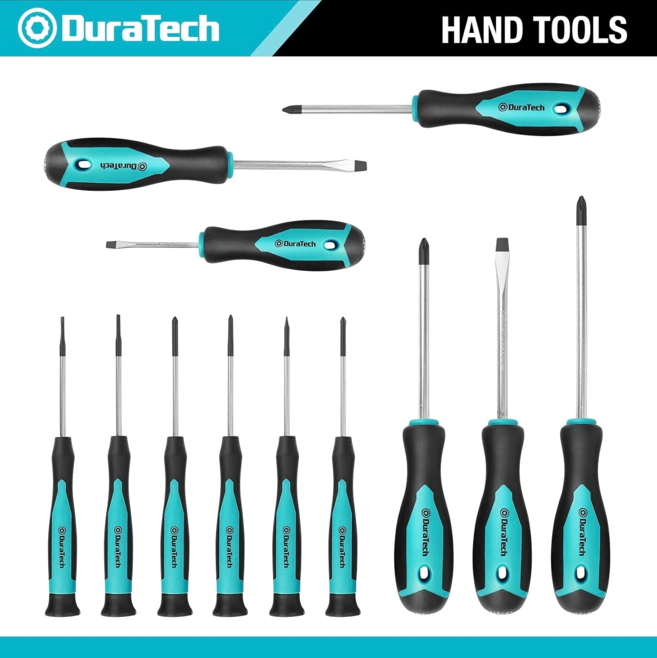 DURATECH Socket Wrench and Home Repair Hand Tool Kit w/ Wide Open Mouth Tool Bag
