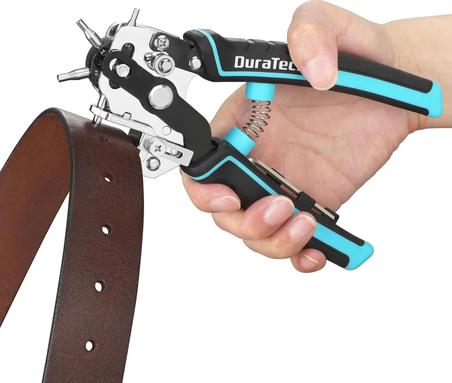 DURATECH Heavy-Duty Leather Hole Punch Pliers w/ 6 Solid Needles