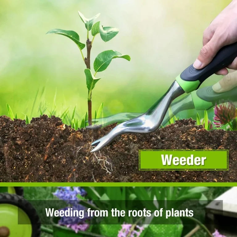 WORKPRO 5Pc Garden Tool Set - Trowel, Transplanter, Weeder, Hand Fork, Hand Rake