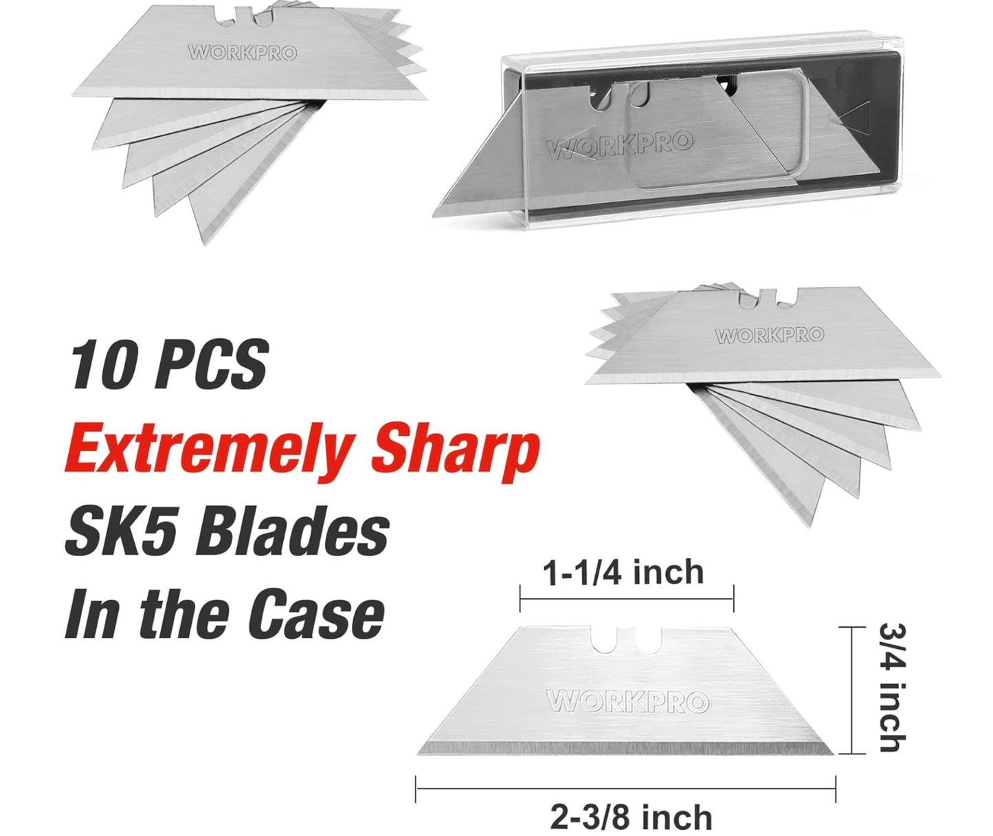 WORKPRO Folding Utility Knife w/ Stainless Steel Head & G10 Handle